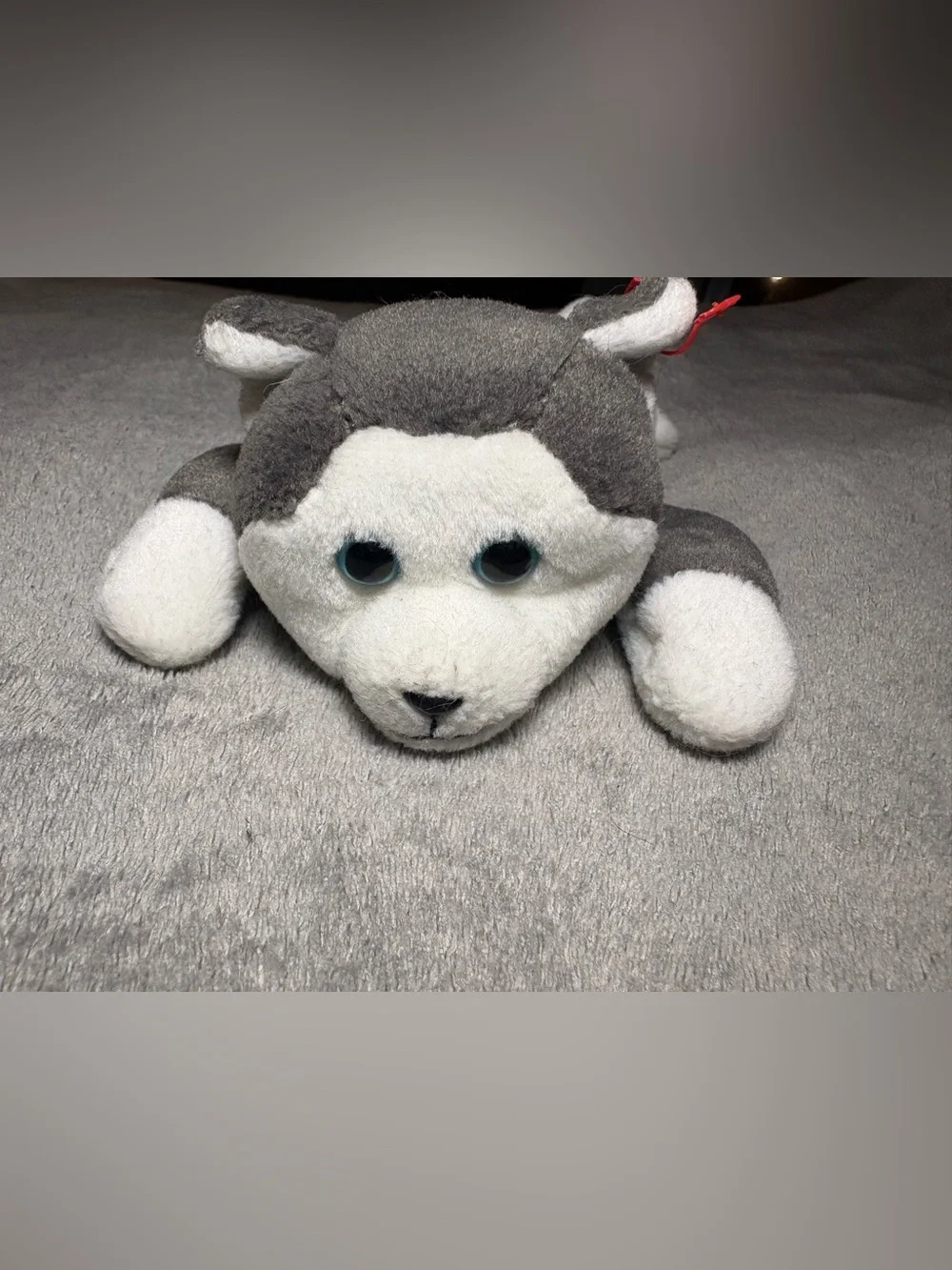 Plush Gray and White Husky Stuffed Animal Toy
